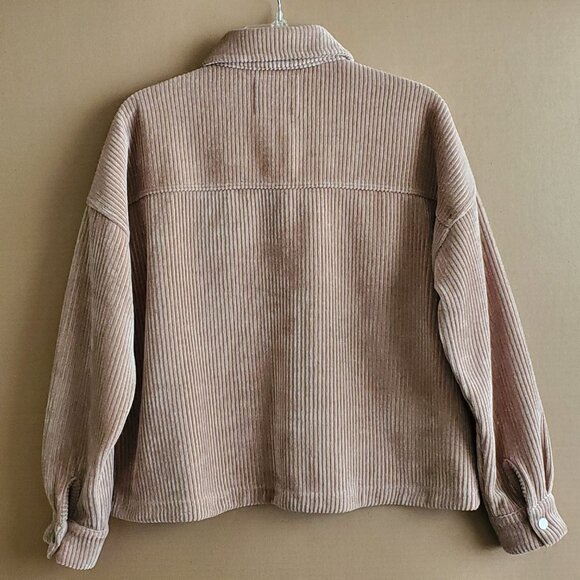 Altar’d State Women’s Beige Corduroy Buttoned Jacket Size XS Oversized Style - Picture 2 of 7